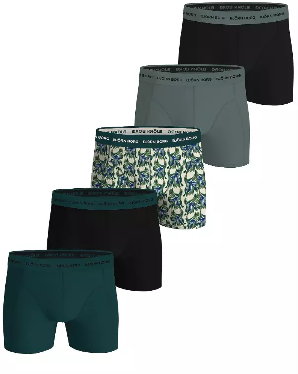 Cotton Stretch Boxer 5P "Multipack Grønn" - Bjørn Borg