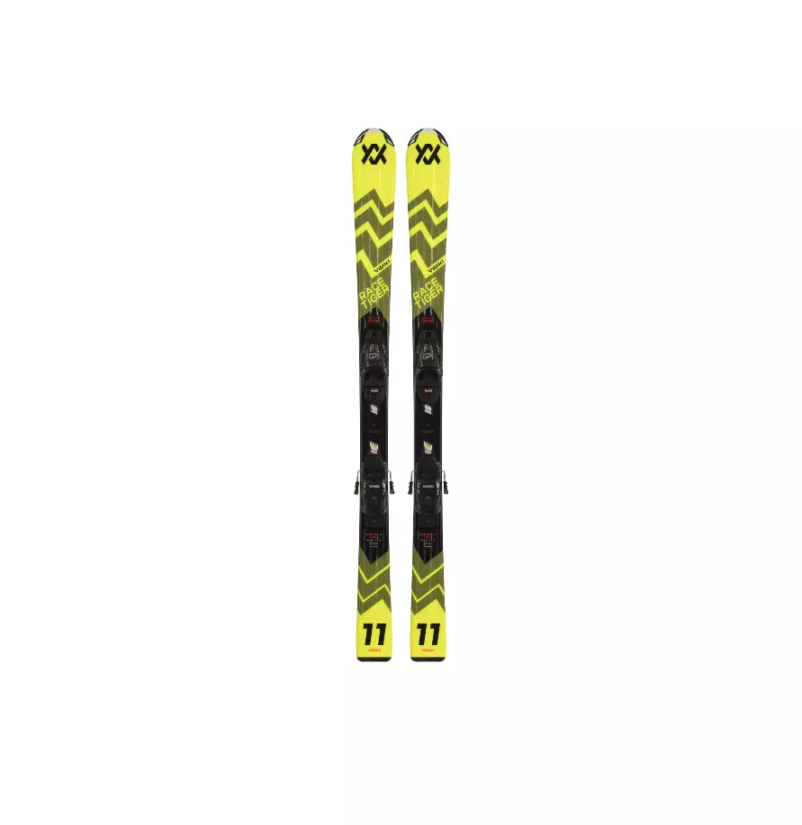 Racetiger JR Yellow + 4.5 Vmot JR BLK 80-90 - Völkl