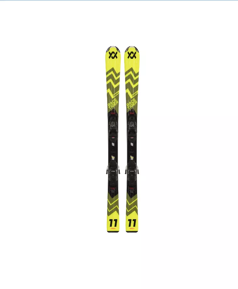 Racetiger JR Yellow + 4.5 mot JR BLK 100-120 - Völkl