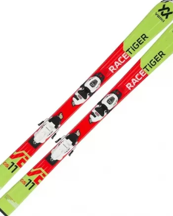 Alpinsett Racetiger JR Vølkl m/7,0 VMotion Binding  (130-160cm) "Grønn/Rød"