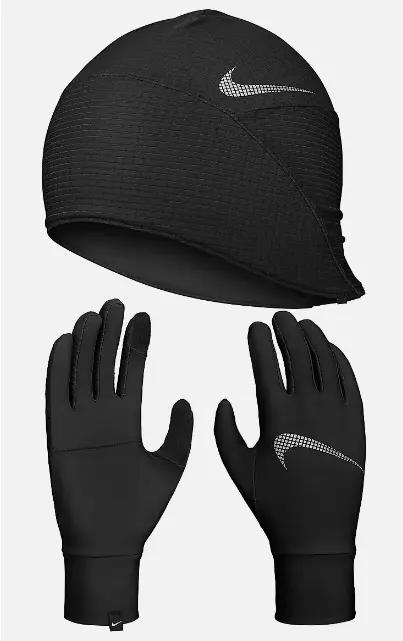 NIKE W ESSENTIAL HAT AND GLOVE SET" BLACK/BLACK/SILVER"