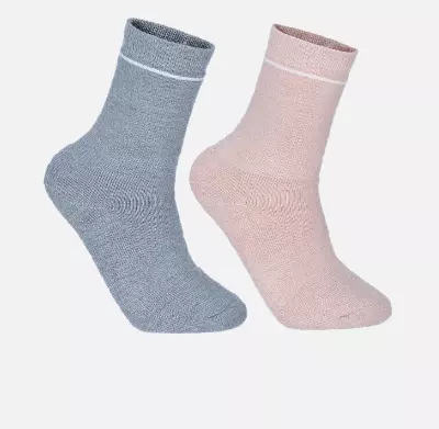 Hjerkinn Ullsokk 2-pk "ROSE SMOKE/GREY MELANGE" - Ronde
