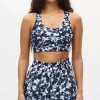 Printed Mesh Sportsbra "Indigo Bloom" - Röhnisch