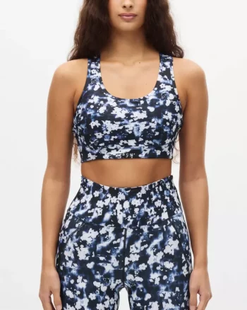 Printed Mesh Sportsbra "Indigo Bloom" - Röhnisch