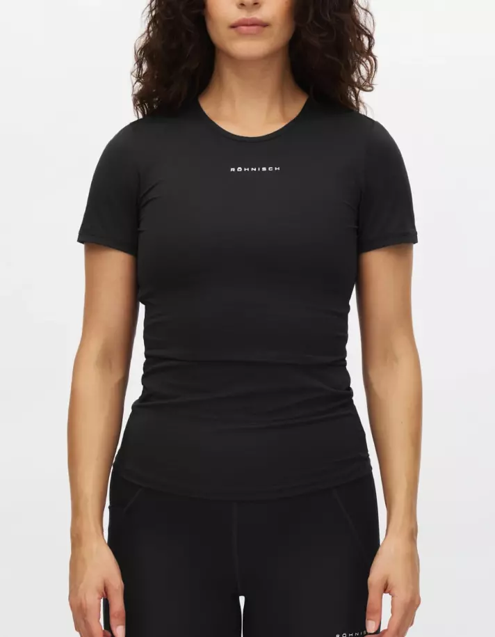 Jacquard SS Top "Black" - Röhnisch