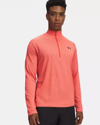 Tech Textured 1/2 Zip "Venom red" - Under Armour