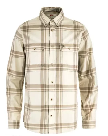 Örvik Lite Flannel Shirt M "Chalk White/Fossil" - Fjällräven