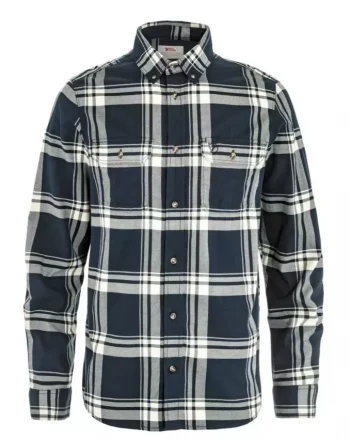 Örvik Lite Flannel Shirt M "Dark Navy/Chalk White" - Fjällräven