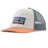 P-6 Logo LoPro Trucker Hat "White w/Peach Sherbet" OS - Patagonia