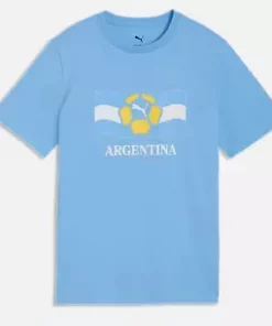 Fanåack Shortsleeve Tee jr " Team Light Blue-PUMA White"-Puma