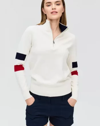 Elaina Half Zip W "White" - Les Arcs