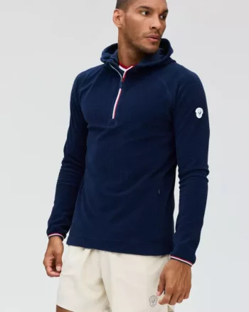 Chase Fleece Grid Zip Neck M "Navy" - Les Arcs