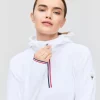 Cherie Fleece Grid Hoodie Neck W "White" - Les Arcs