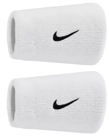 SWOOSH CLASSIC DOUBLEWIDE WRISTBANDS 2PK "WHITE/BLACK" - NIKE