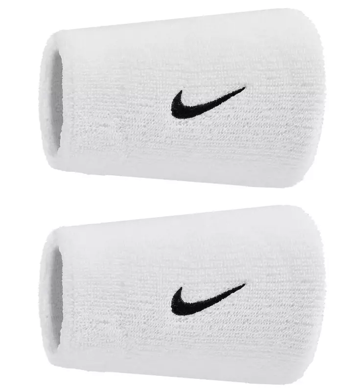 SWOOSH CLASSIC DOUBLEWIDE WRISTBANDS 2PK "WHITE/BLACK" - NIKE