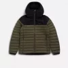 Lom Light Down Hood Jacket Men "Green Mud/Dark Shadow Grey" - Bergans