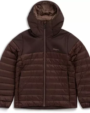 Lom Light Down Hood Jacket Women "Dark Chocolate" - Bergans