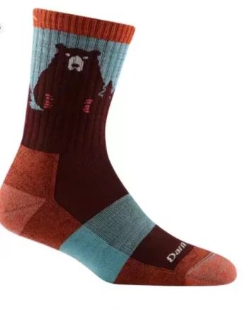 Bear Town W Micro Crew Lightweight Cushion "Burgundy" - Darn Tough