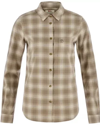 Örvik Flannel Shirt W "Chalk White/Suede Brown" - Fjällräven
