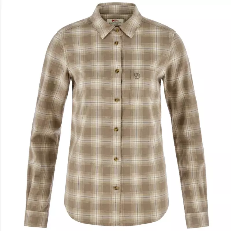 Örvik Flannel Shirt W "Chalk White/Suede Brown" - Fjällräven