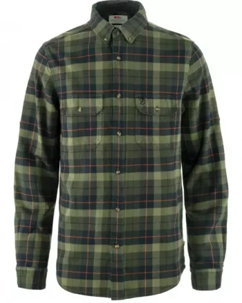 Singi Heavy Flannel Shirt "Black-Deep Forest" - Fjällräven