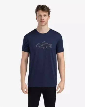 Lightwool 140 classic tee Salmon M`s "Navy blazer"- Aclima