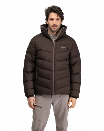 Garmo Down Hood Jacket Men "Dark Chocolate" - Bergans