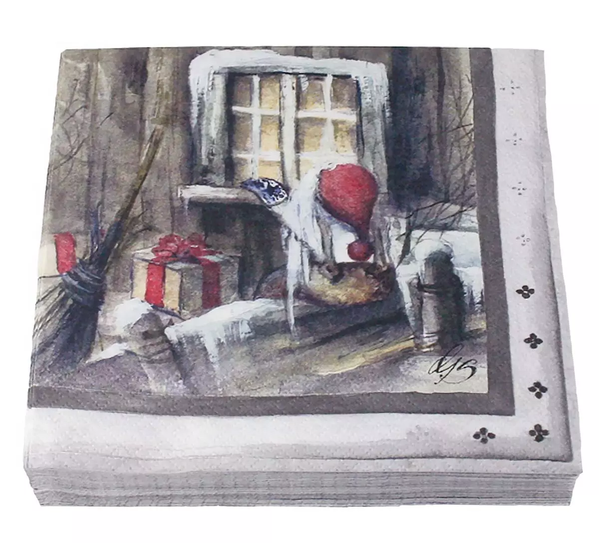 SERVIETTER Lunsj Gammelnissen, Nisse titter inn