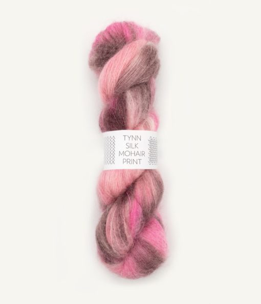 TYNN SILK MOHAIR Print  4700 Pink Berries