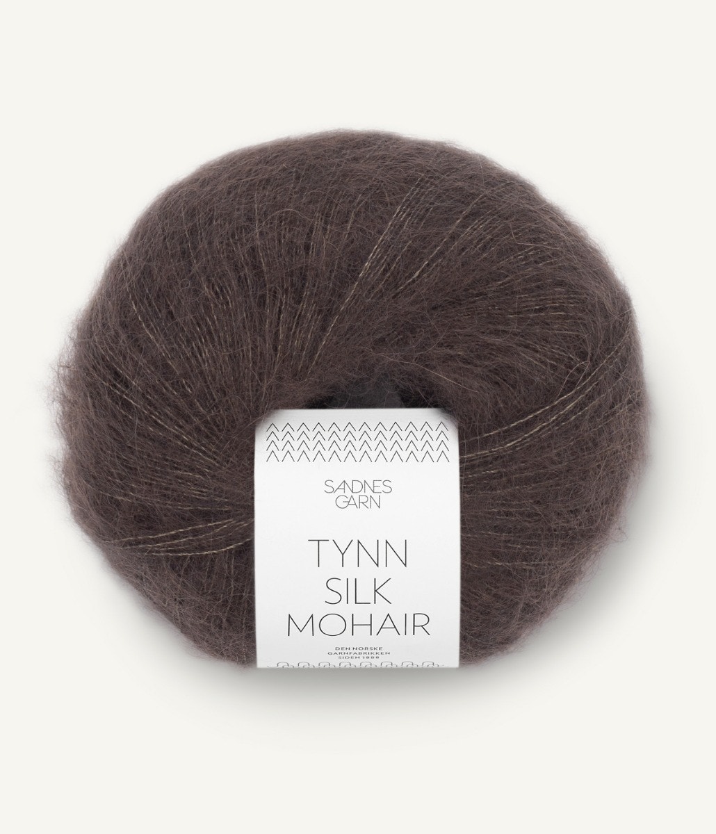 TYNN SILK MOHAIR  3880 Mørk Sjokolade