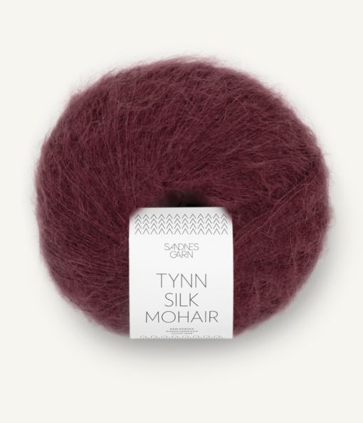 TYNN SILK MOHAIR  4372 Dyp burgunder