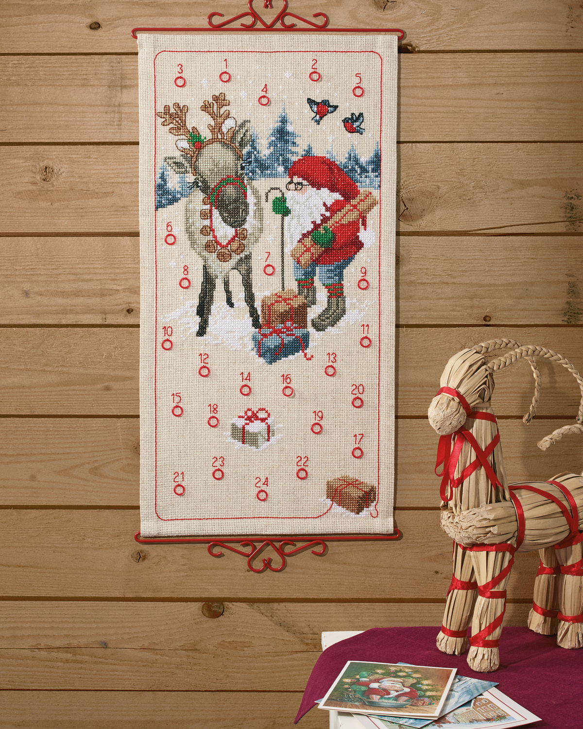 NISSE OG REIN Julekalender 35x67 cm