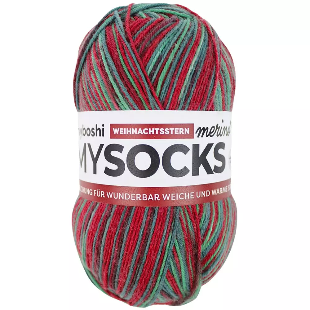 MYSOCKS SOKKEGARN 100g  Poinsettia