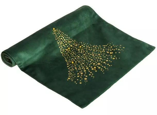 JULETRE Løper 33x100 cm Velour Grønn