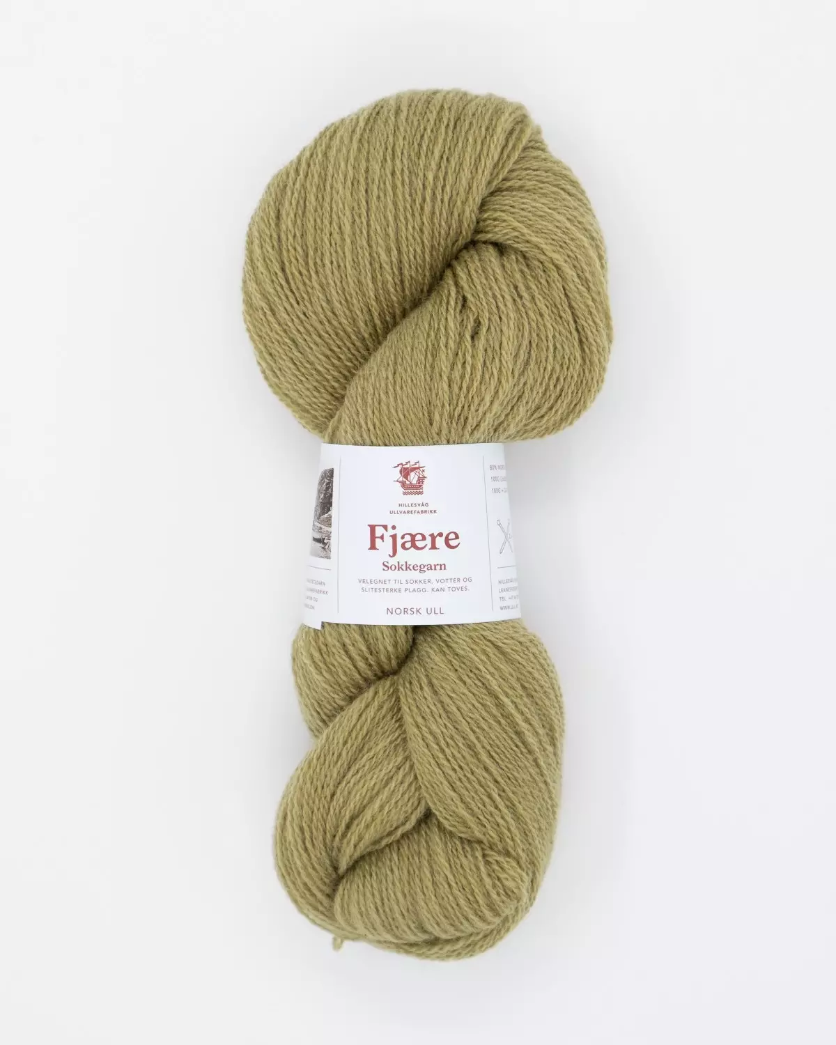 FJÆRE SOKKEGARN 558 Støvet gulgrønn
