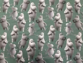 MOOMIN Pale Green Mummi Jerseystoff