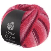 COSY SOCKS Soft Stripes  105 Rød/Rosa