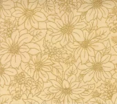 MERRY MANOR METALLIC Beige Blomst Quiltestoff
