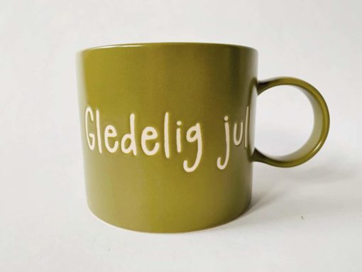 Trend Design Krus Med Tekst «Gledelig Jul» Grønn