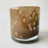 Telysglass m gull h 8 cm brunt