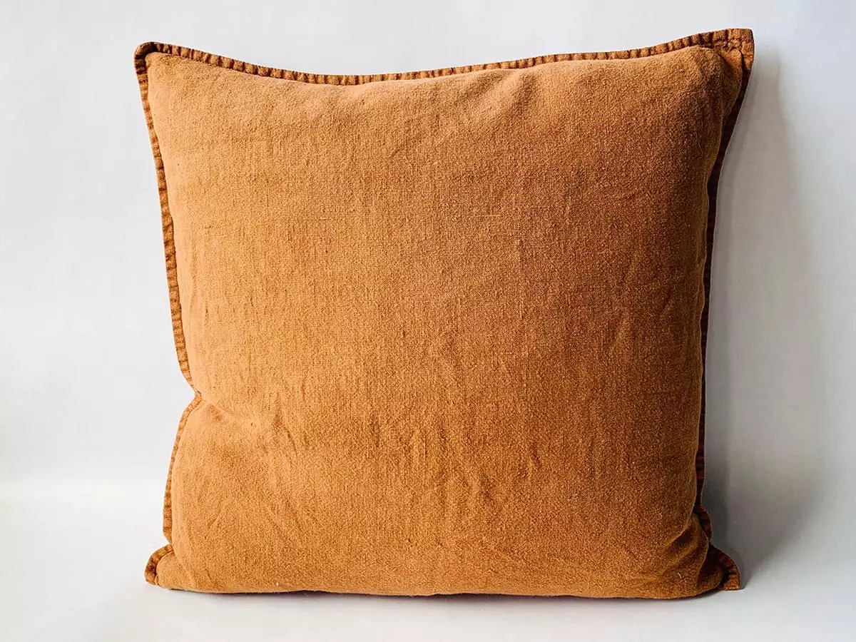 Putetrekk I Vasket Lin Cognac