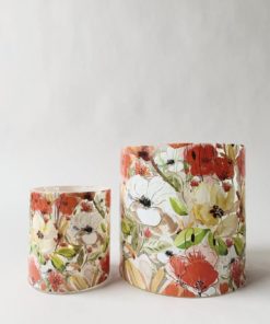 Lysglass Blomster Multi 15×15 Cm
