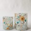 Lysglass Munnblåst 11,5×13 Cm Retro Blomster