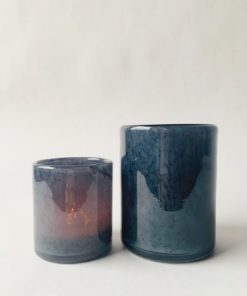 Lysholder Munnblåst H 12,5 Cm Blå