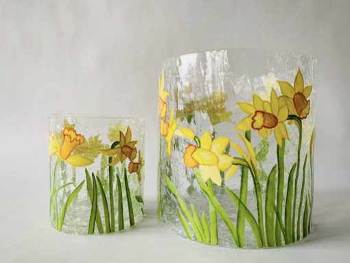 Lysglass M Påskeliljer S H 10 Cm