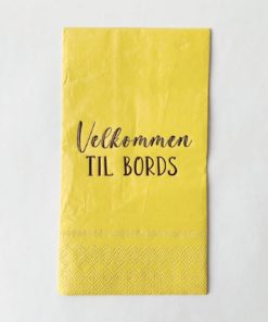 Serviett Velkommen Til Bords 33×40 Cm Gul