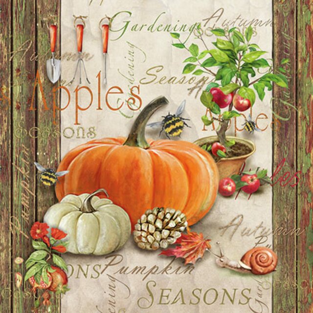 Napkin Kaffe Autumn Gardening