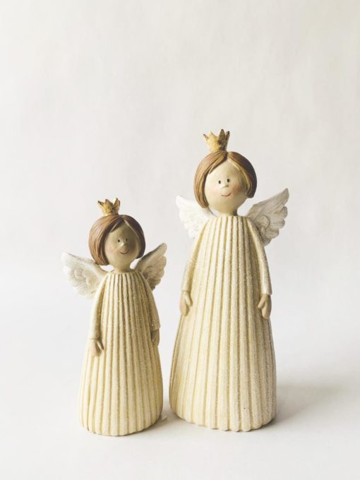 Trend Design Engel Med Krone Og Glitter H 16 Cm Creme