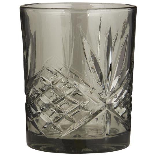 Ib Laursen Drikkeglass m/mønster London sotet glass H: 9,8 Ø: 8,2