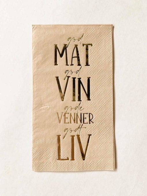 Trend Deseign Serviett med tekst «god mat, god vin»